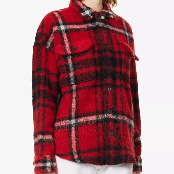 POLO RALPH LAUREN Olivia checked wool-blend overshirt (size Large) - Picture 2 of 4